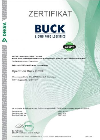 GMP Zertifikat Buck / Dekra